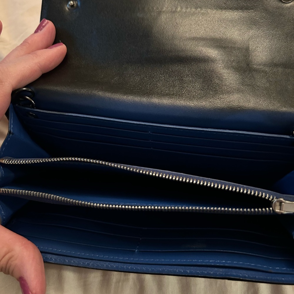 Celine Black and Blue Leather Wallet - Picture 7 of 10